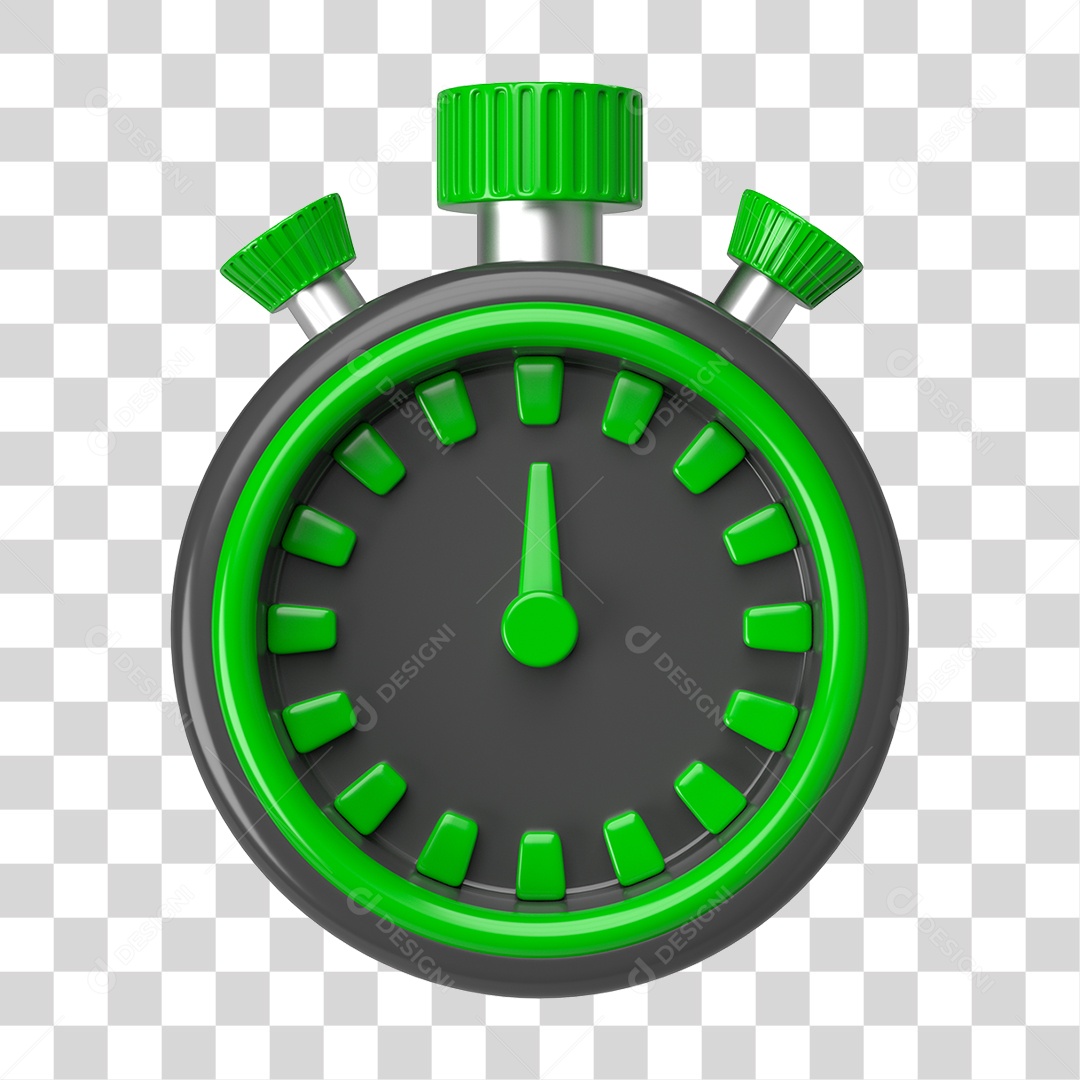Elemento 3D Cronômetro Temporizador PNG Transparente