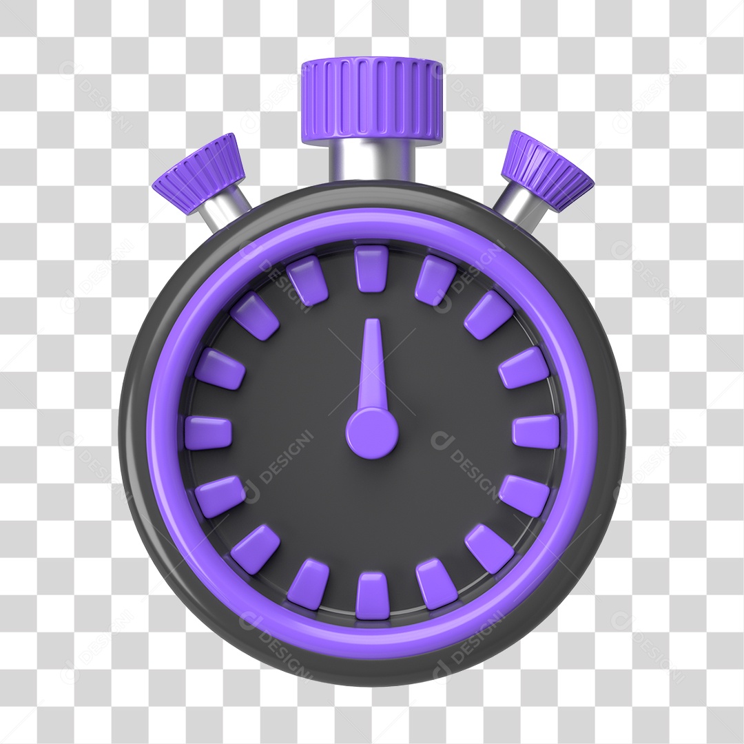 Elemento 3D Cronômetro Temporizador PNG Transparente