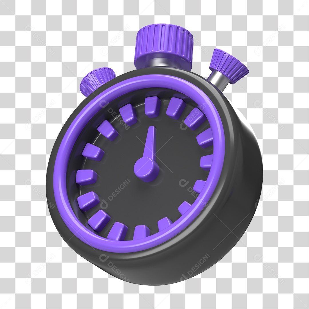 Elemento 3D Cronômetro Temporizador PNG Transparente