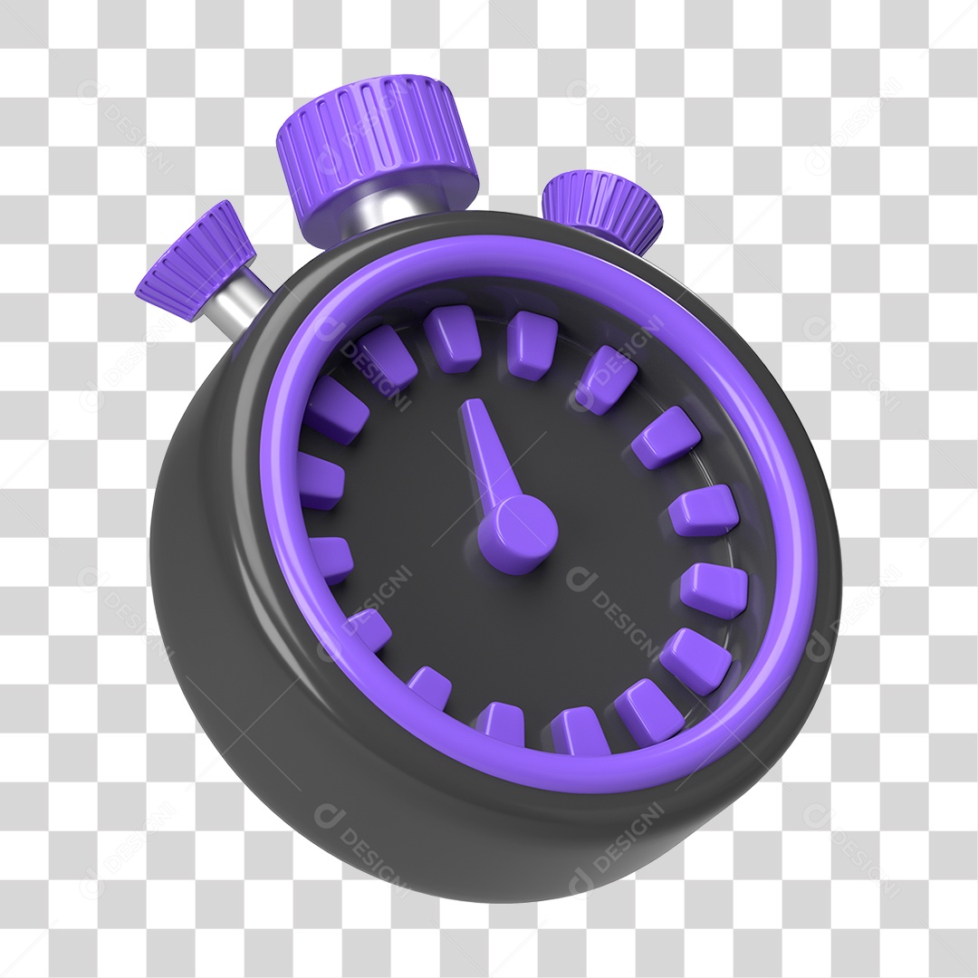 Elemento 3D Cronômetro Temporizador PNG Transparente