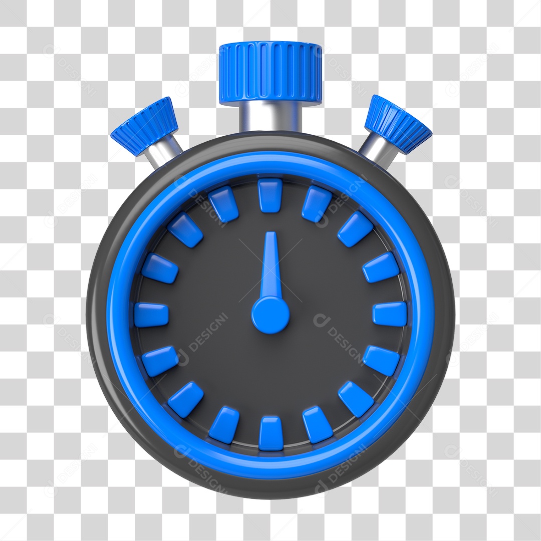 Elemento 3D Cronômetro Temporizador PNG Transparente