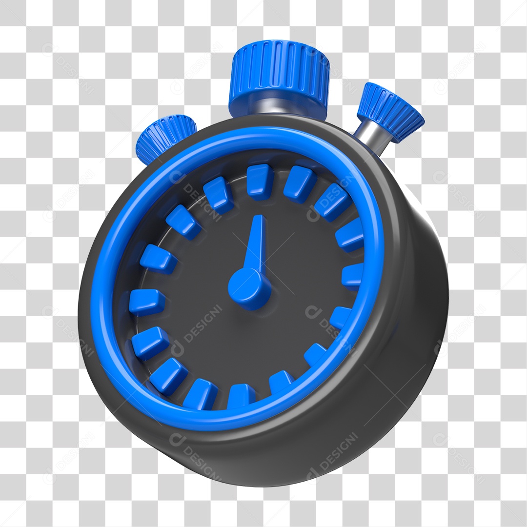 Elemento 3D Cronômetro Temporizador PNG Transparente