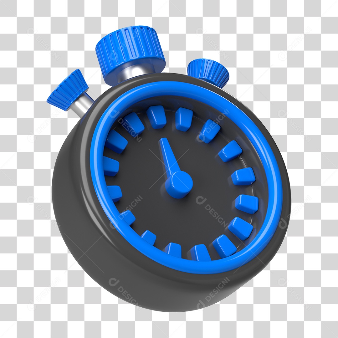 Elemento 3D Cronômetro Temporizador PNG Transparente