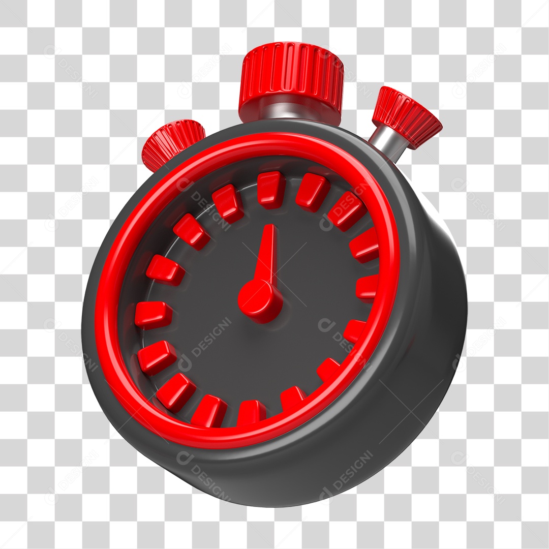 Elemento 3D Cronômetro Temporizador PNG Transparente