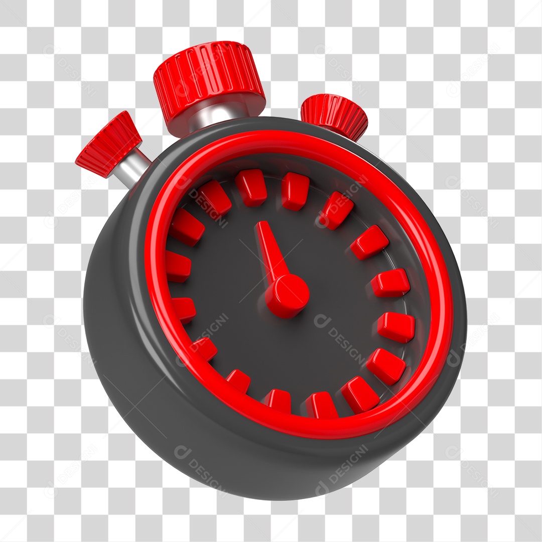 Elemento 3D Cronômetro Temporizador PNG Transparente