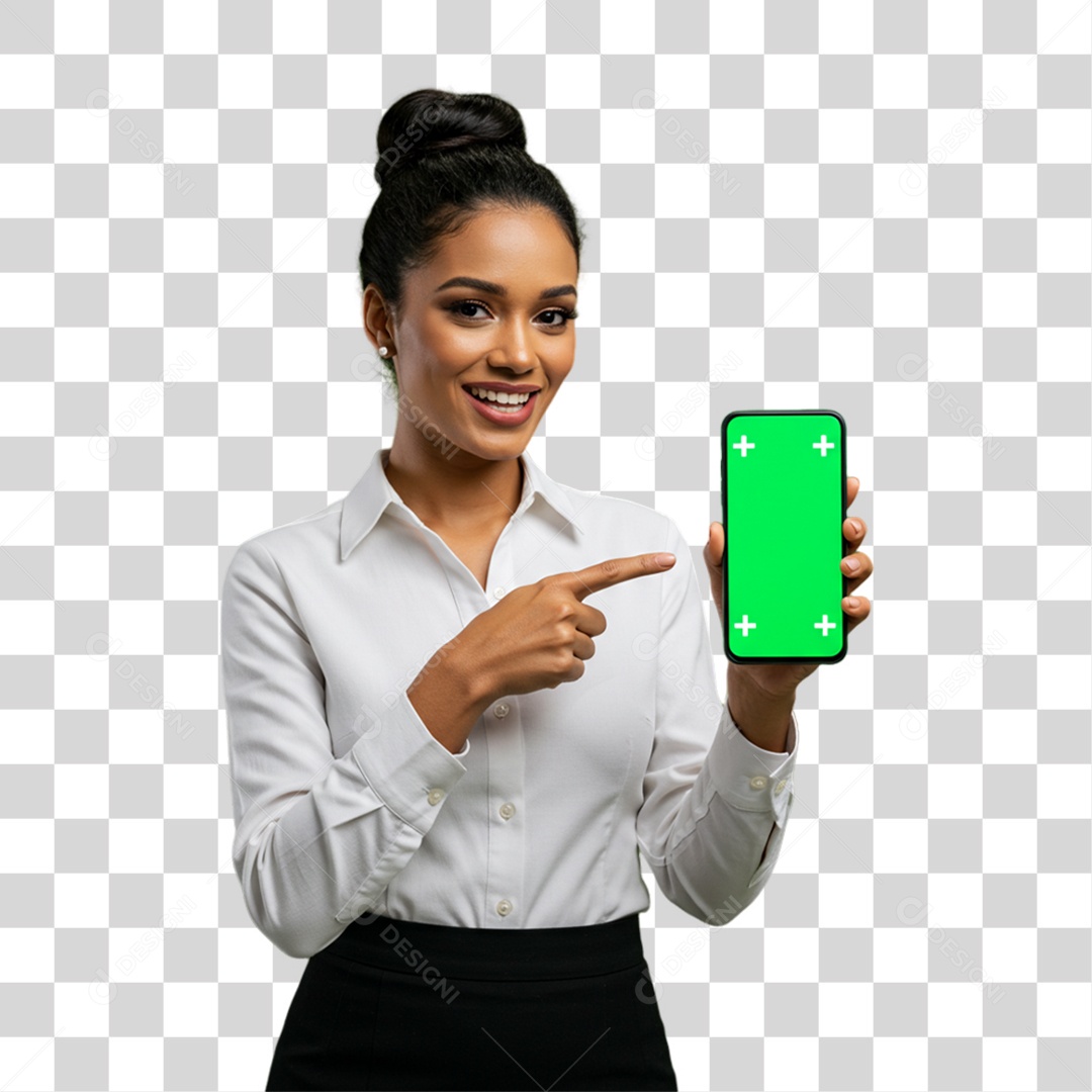 Vereadora Política Celular com Chroma Key PNG Transparente