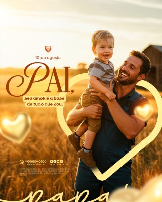 Feliz Dia Dos Pais 11 de Agosto Social Media PSD Editável