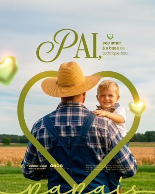 Feliz Dia Dos Pais 11 de Agosto Social Media PSD Editável