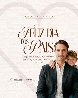 Feliz Dia Dos Pais 11 de Agosto Social Media PSD Editável