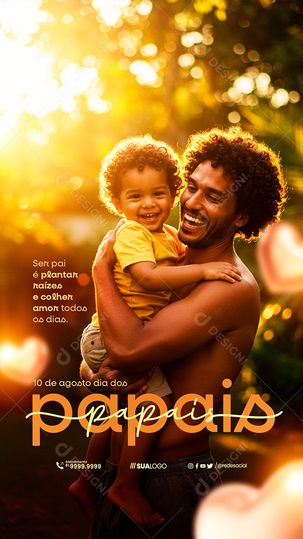 Story Feliz Dia Dos Pais 11 de Agosto Social Media PSD Editável