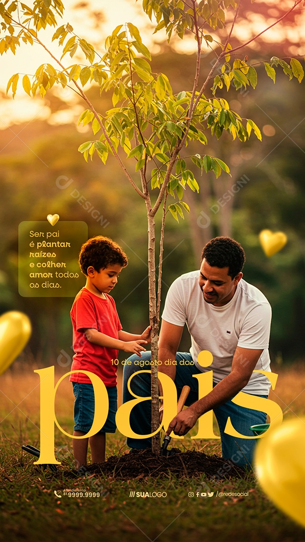 Story Feliz Dia Dos Pais 11 de Agosto Social Media PSD Editável