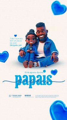 Story Feliz Dia Dos Pais 11 de Agosto Social Media PSD Editável