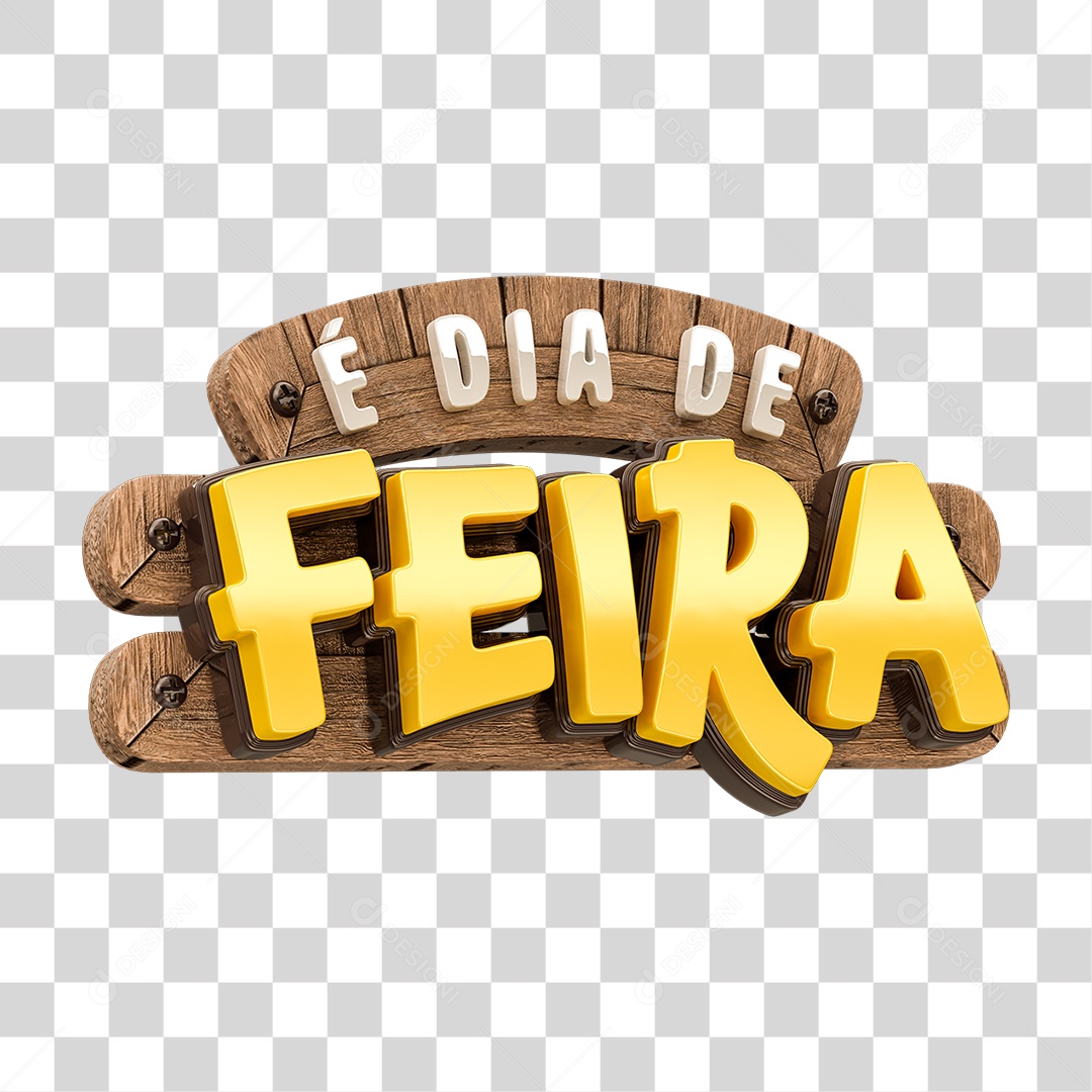 Selo 3D É Dia de Feira PNG Transparente