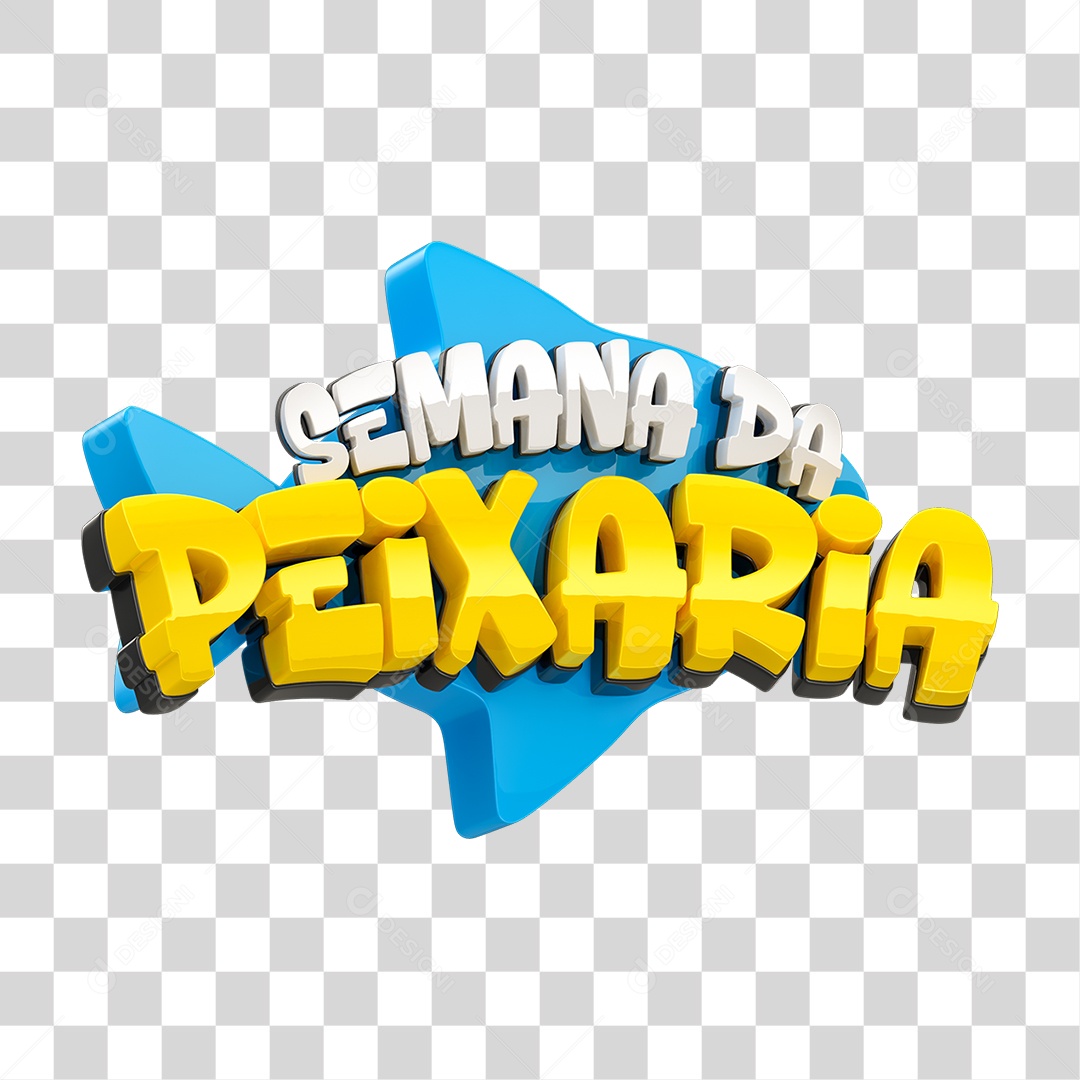 Selo 3D Semana da Peixaria PNG Transparente