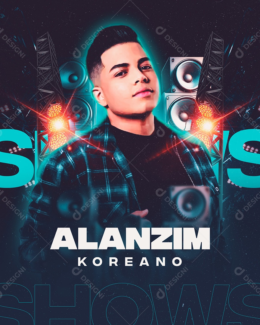 Feed Flyer Alanzim Koreano Shows Social Media PSD Editável