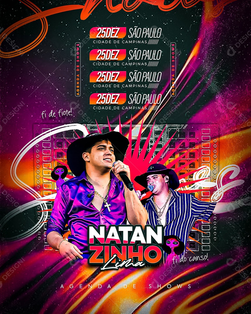 Feed Flyer Natanzinho Lima Agenda de Shows Social Media PSD Editável