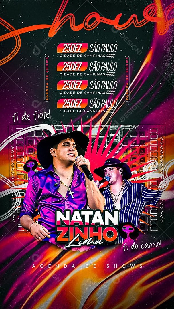 Story Flyer Natanzinho Lima Agenda de Shows Social Media PSD Editável