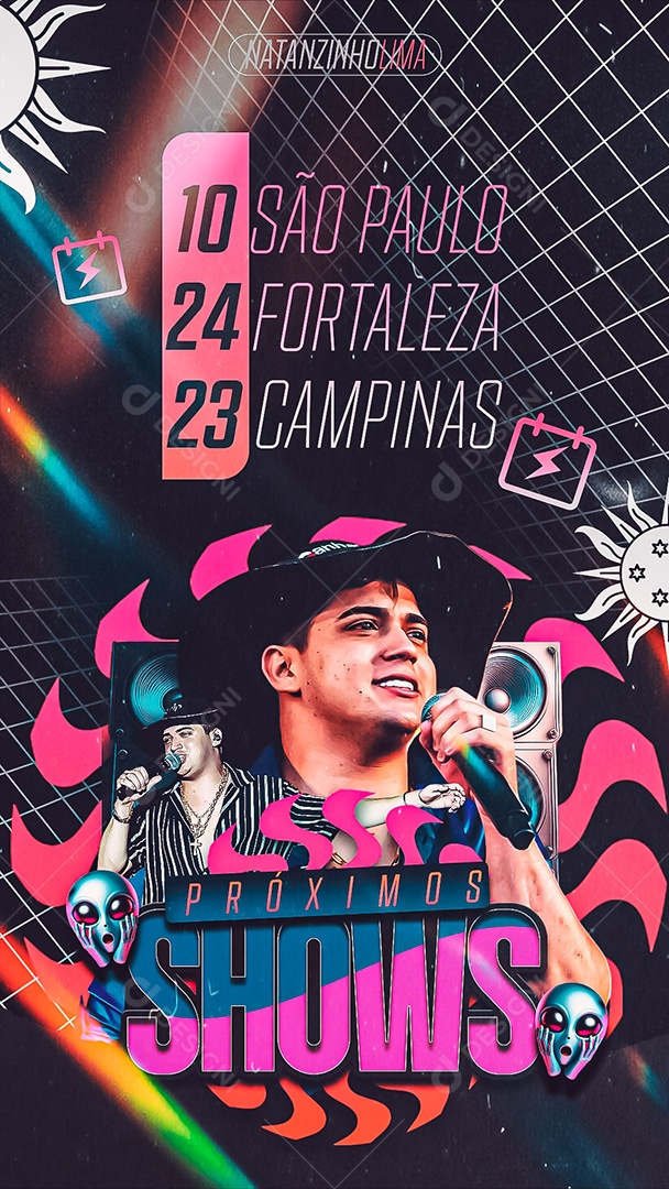 Story Flyer Natanzinho Lima Próximos Shows Social Media PSD Editável