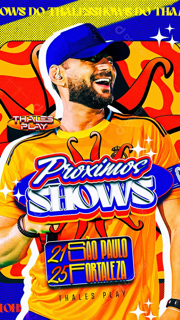 Story Flyer Próximos Shows Thales Play Social Media PSD Editável