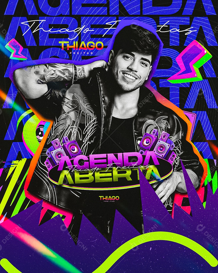 Feed Flyer Agenda Aberta Thiago Social Media PSD Editável