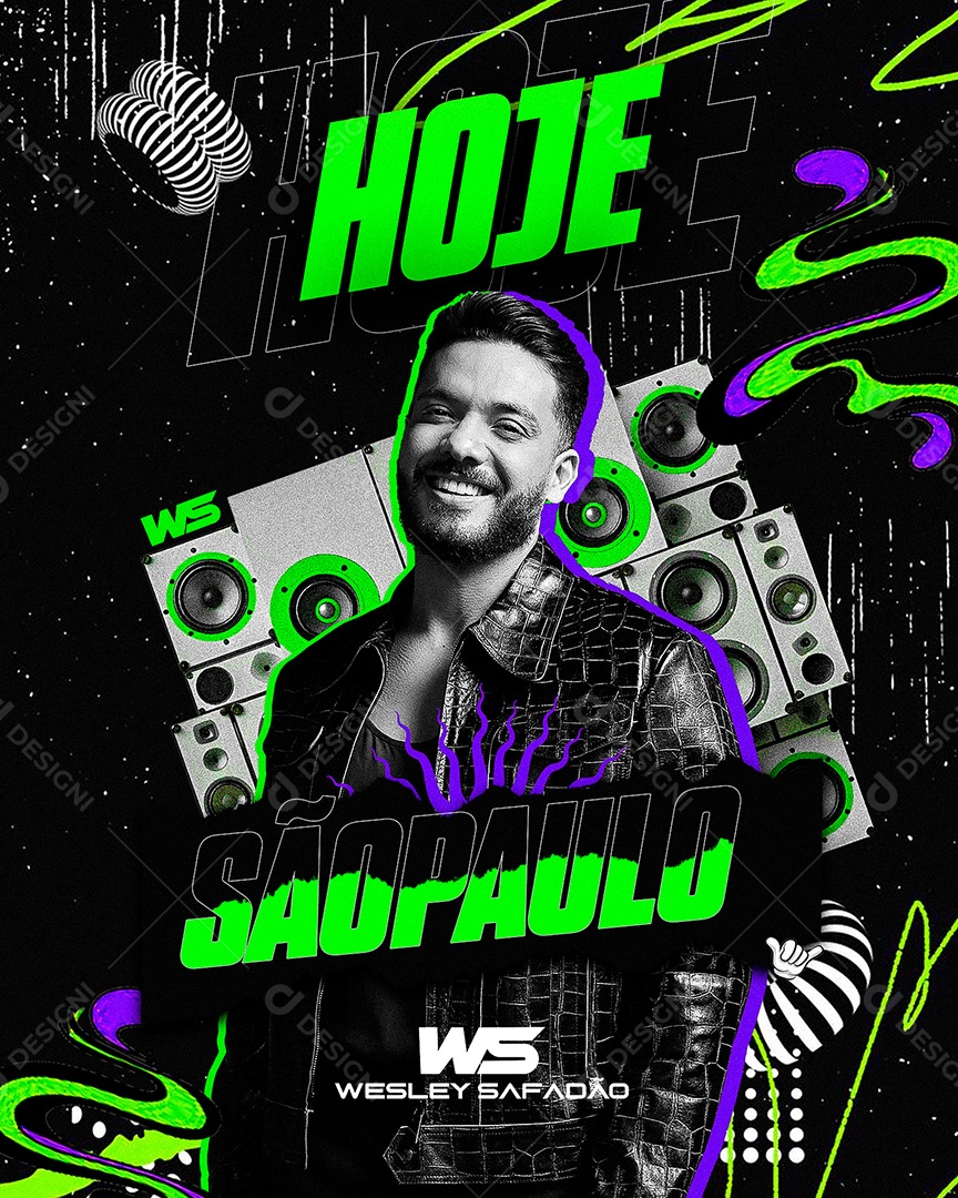 Feed Flyer Hoje São Paulo Wesley Safadão Social Media PSD Editável