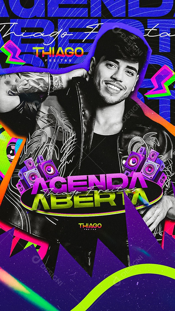 Story Flyer Agenda Aberta Thiago Social Media PSD Editável