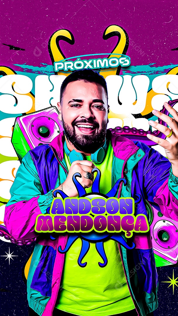 Story Flyer Próximos Shows Andson Mendonça Social Media PSD Editável