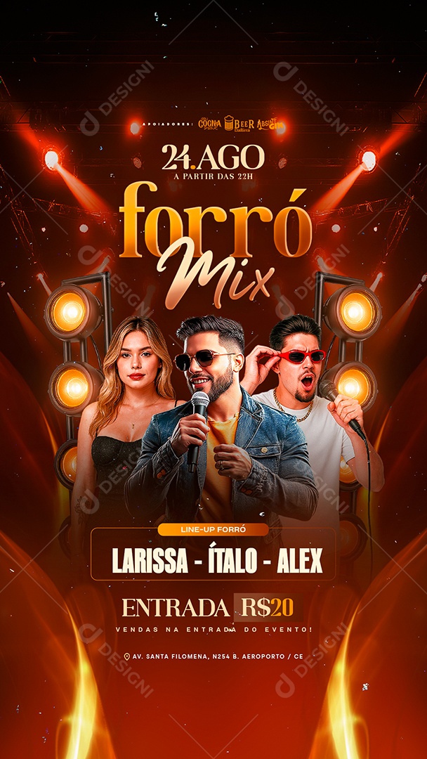 Story Flyer Forró Mix Social Media PSD Editável