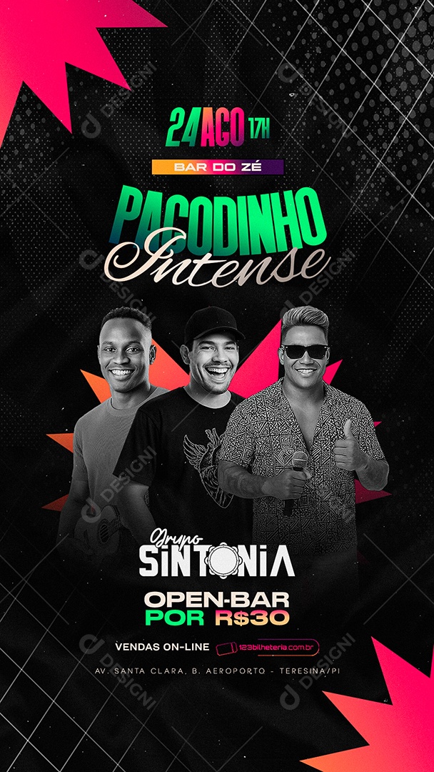 Story Flyer Pagodinho Intense Social Media PSD Editável