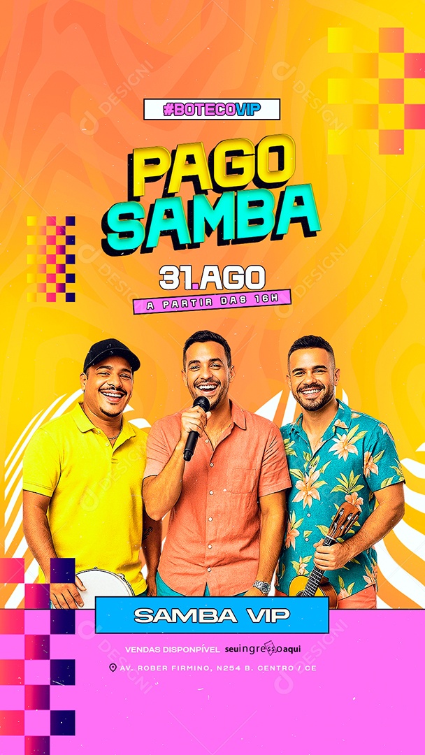 Story Flyer Pago Samba Boteco Vip Social Media PSD Editável
