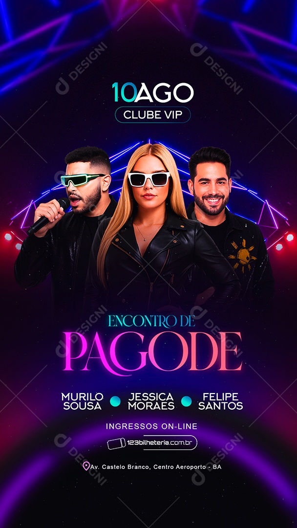 Story Flyer Encontro de Pagode Social Media PSD Editável