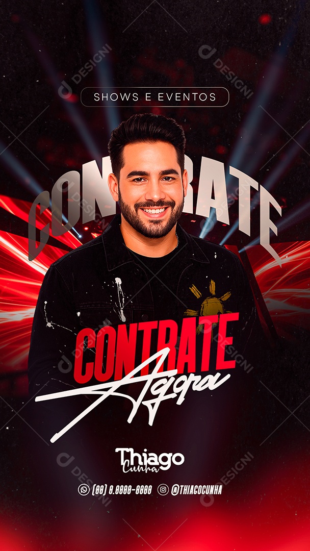 Story Flyer Shows e Eventos Contrate Agora Social Media PSD Editável