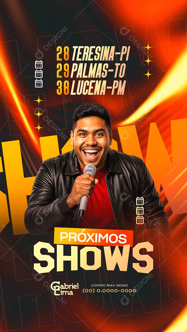 Story Flyer Próximos Shows Social Media PSD Editável