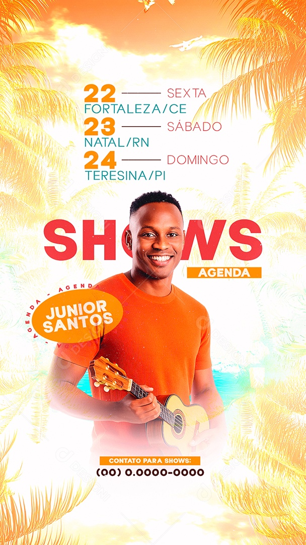 Story Flyer Agenda Shows Social Media PSD Editável