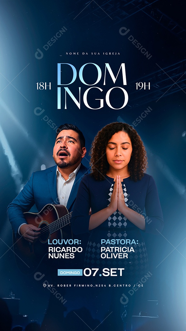Story Flyer Gospel Domingo Social Media PSD Editável
