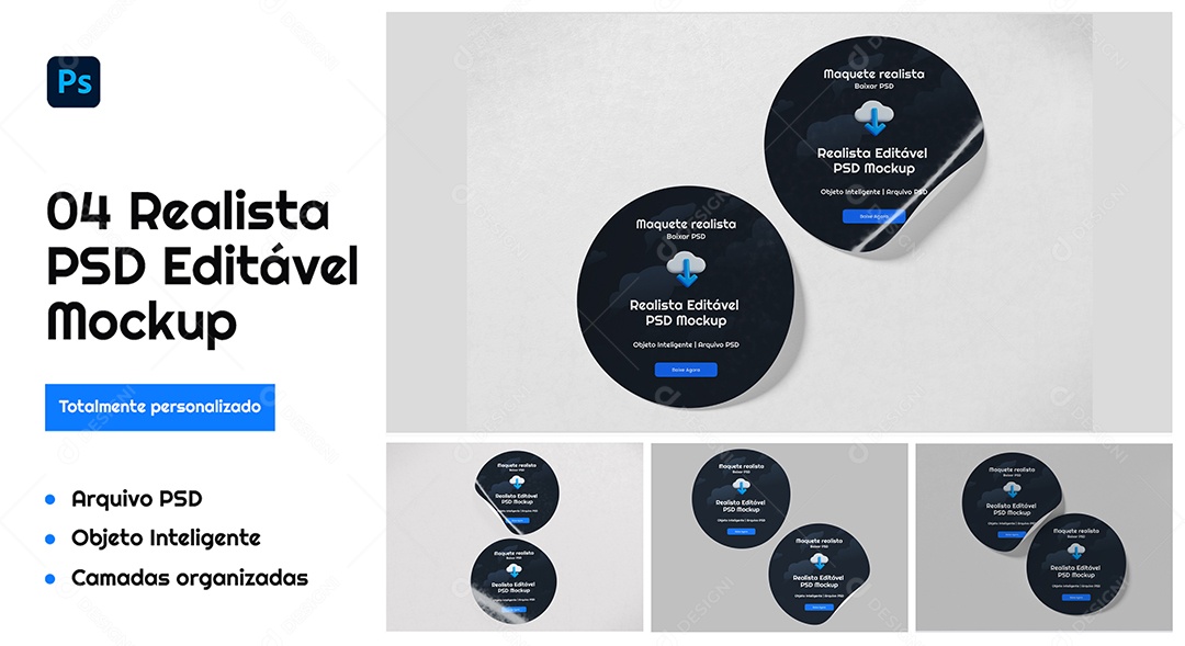 Mockup Adesivo PSD Editável