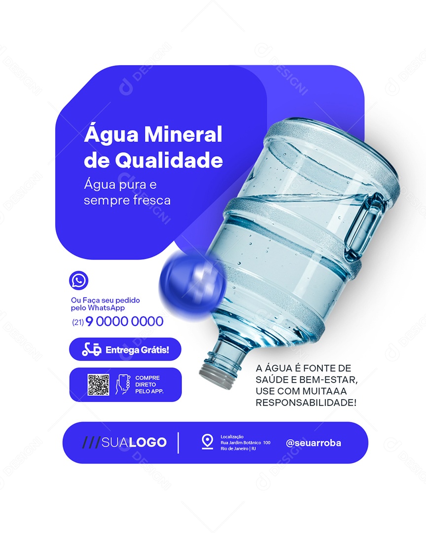 Distribuidora de Água Qualidade Social Media PSD Editável