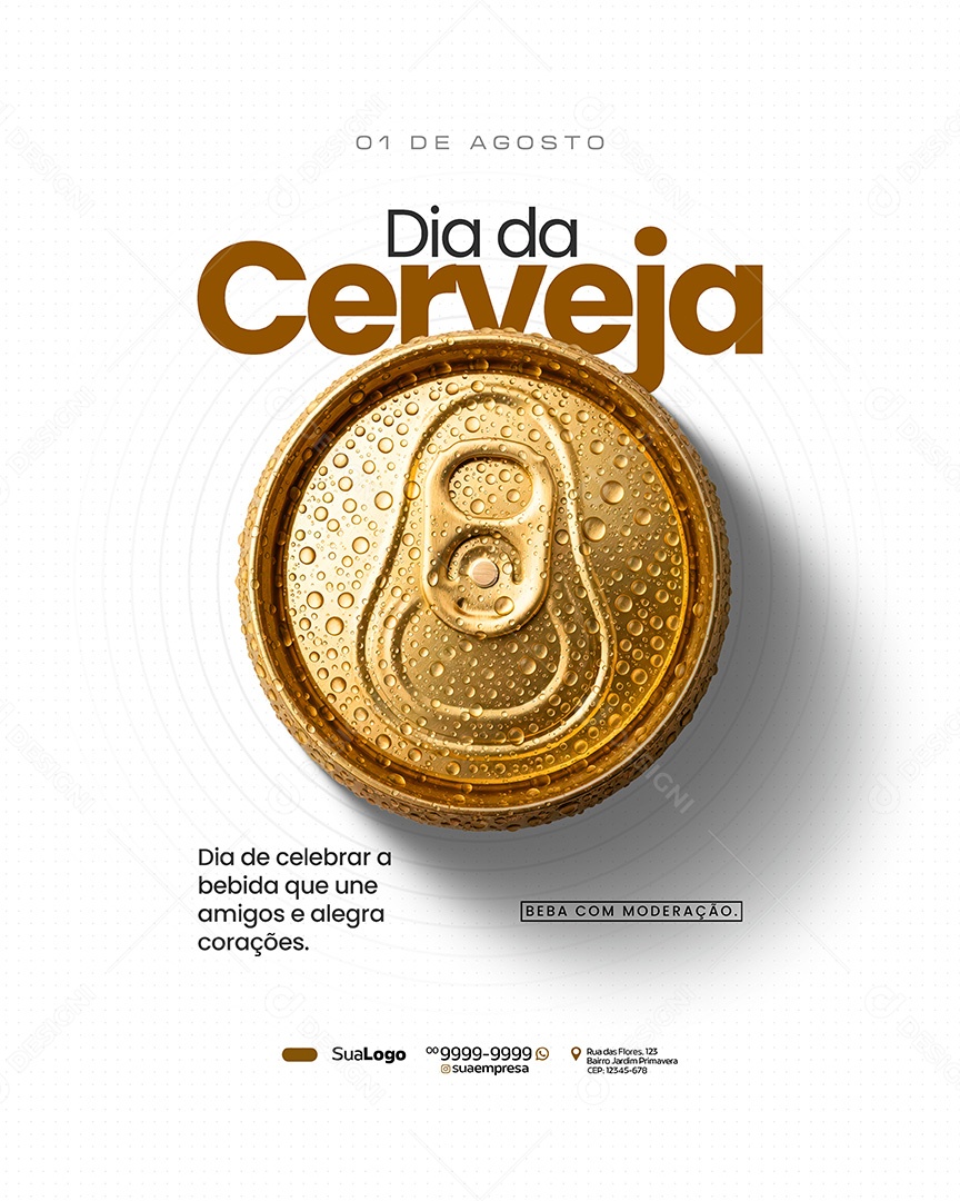 Dia Internacional da Cerveja 01 de Agosto Social Media PSD Editável