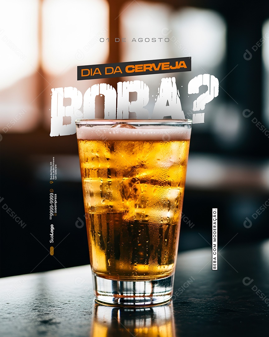 Dia Internacional da Cerveja 01 de Agosto Social Media PSD Editável