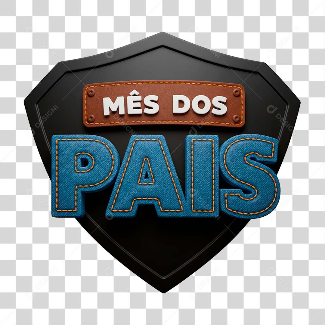Selo 3D Mês dos Pais PNG Transparente