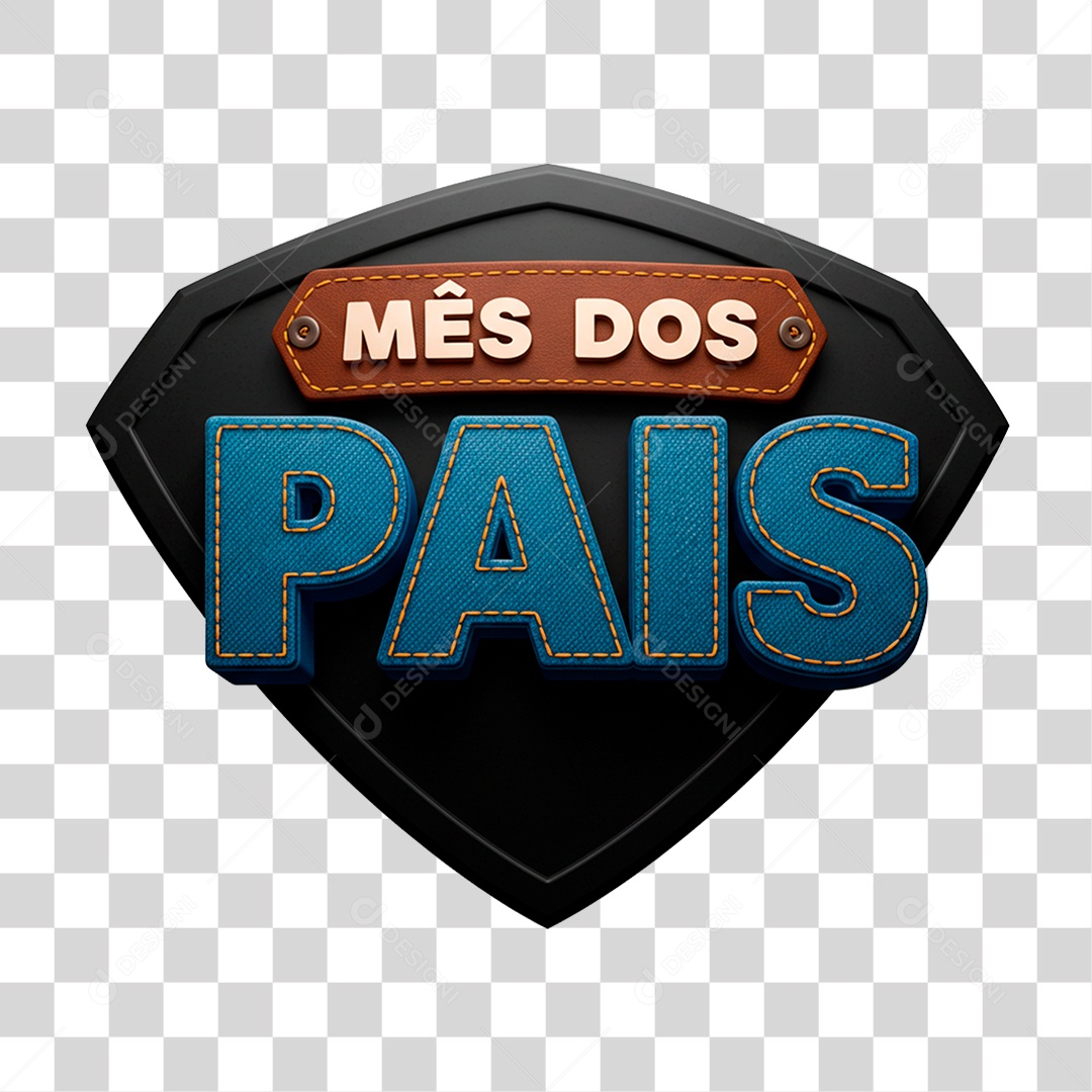 Selo 3D Mês dos Pais PNG Transparente