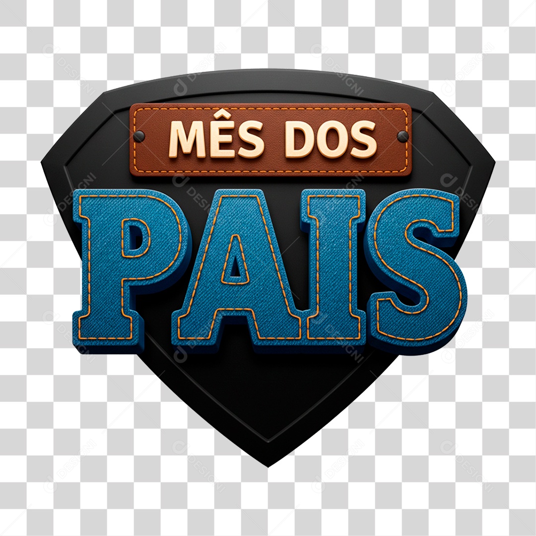Selo 3D Mês dos Pais PNG Transparente