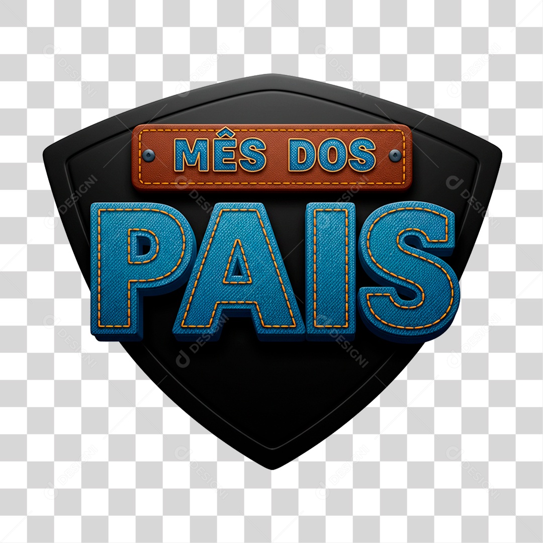 Selo 3D Mês dos Pais PNG Transparente
