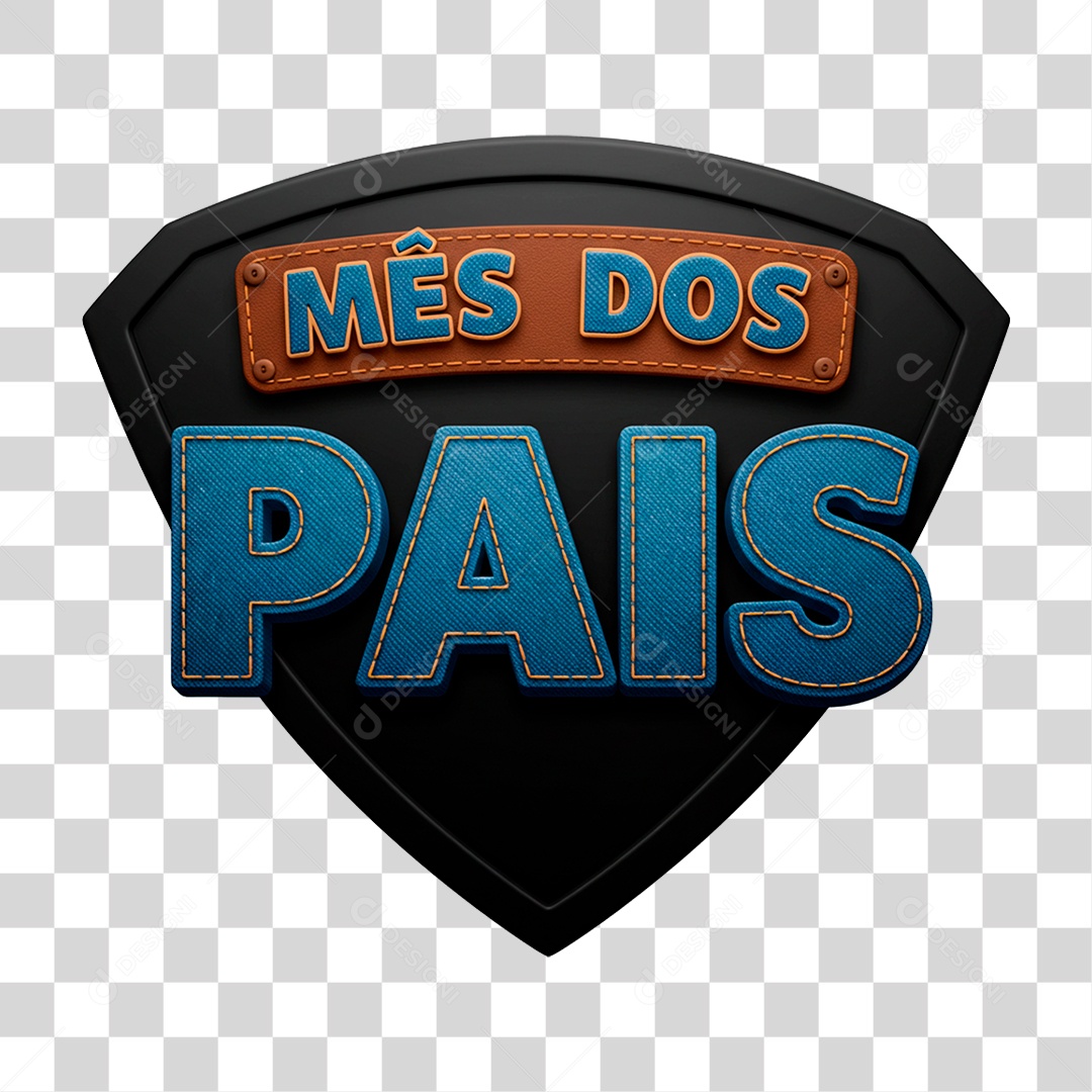Selo 3D Mês dos Pais PNG Transparente