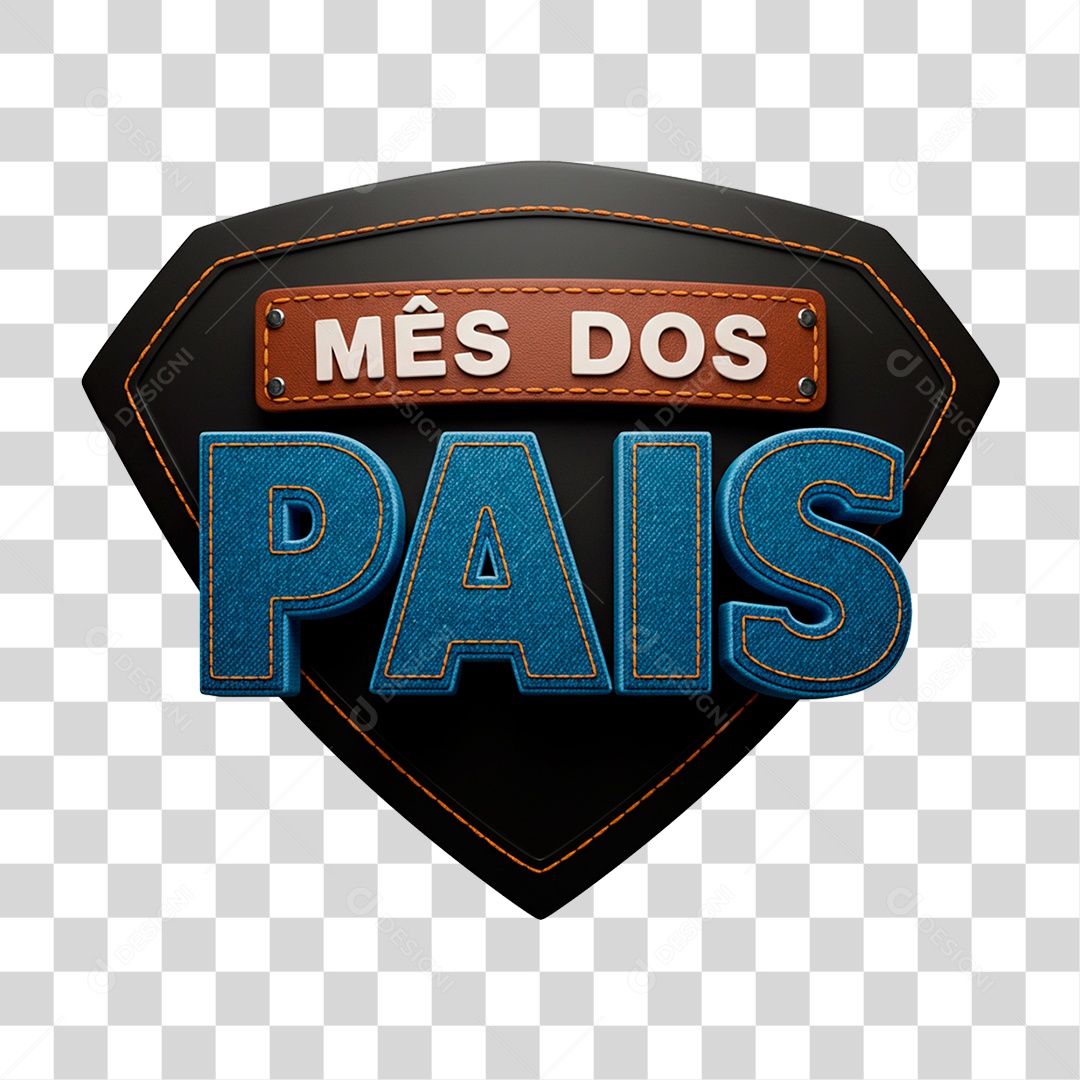 Selo 3D Mês dos Pais PNG Transparente