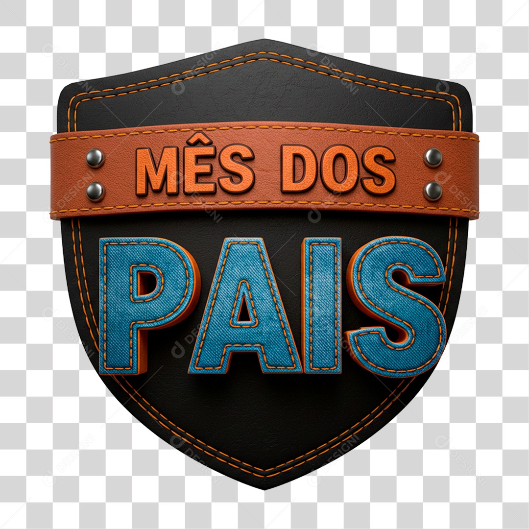 Selo 3D Mês dos Pais PNG Transparente