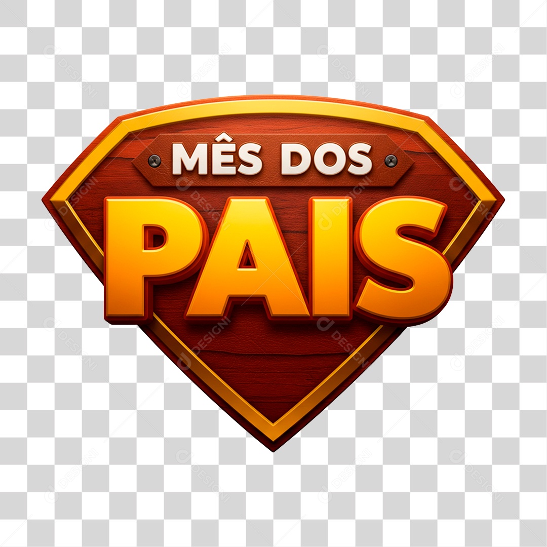 Selo 3D Mês dos Pais PNG Transparente