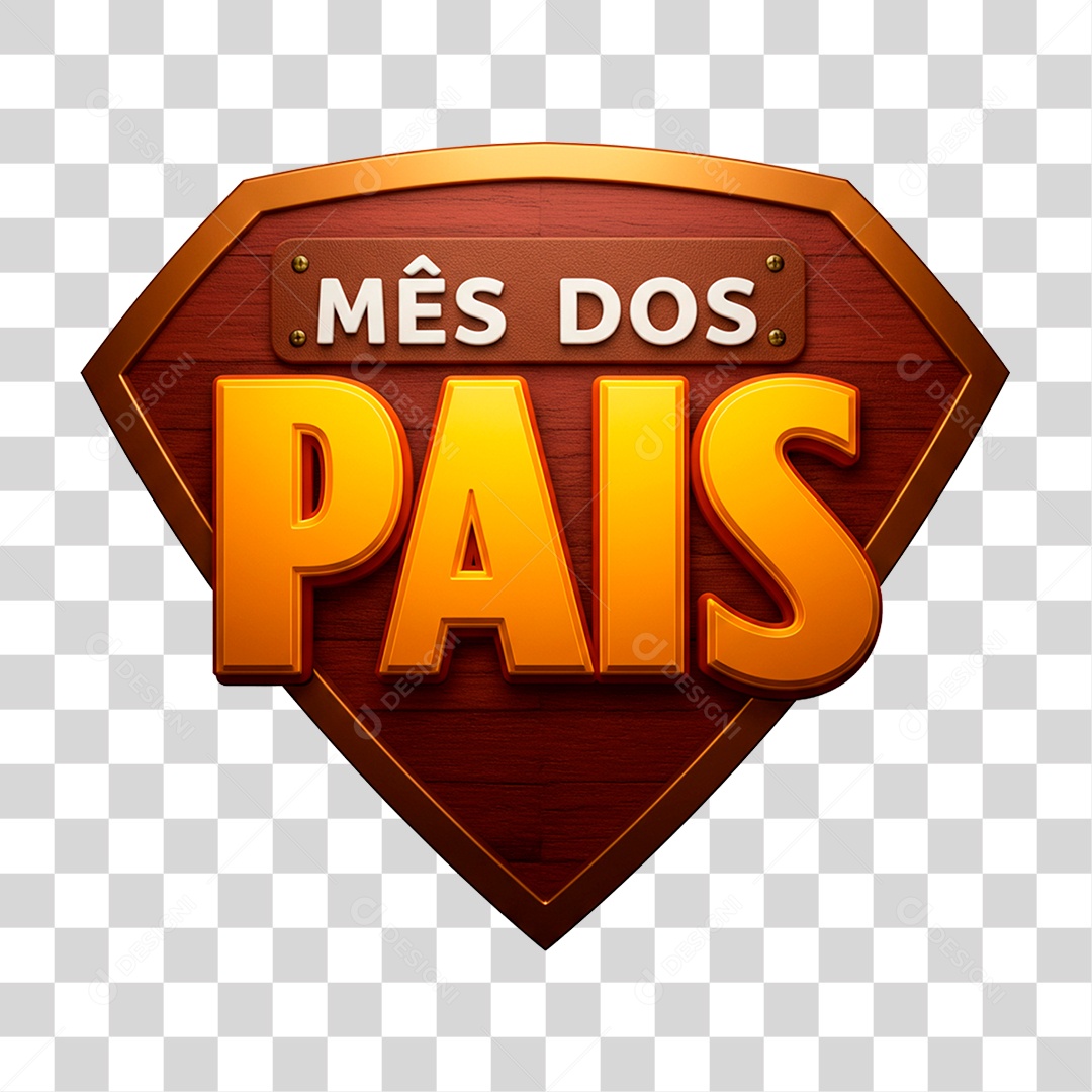 Selo 3D Mês dos Pais PNG Transparente