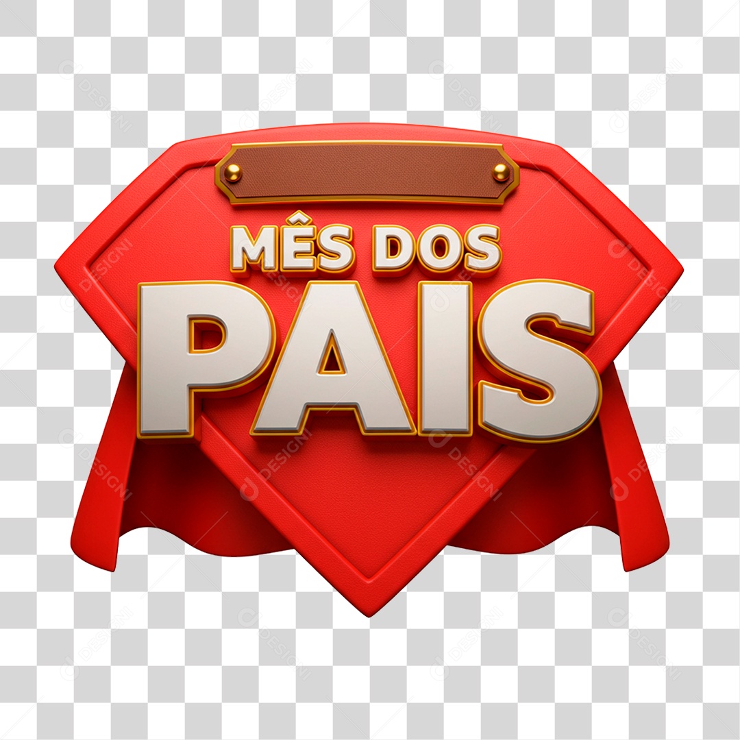 Selo 3D Mês dos Pais PNG Transparente