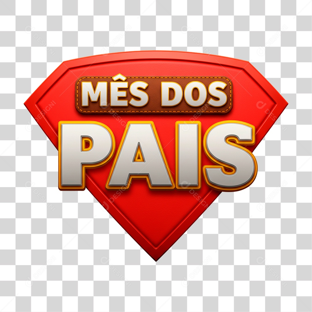 Selo 3D Mês dos Pais PNG Transparente